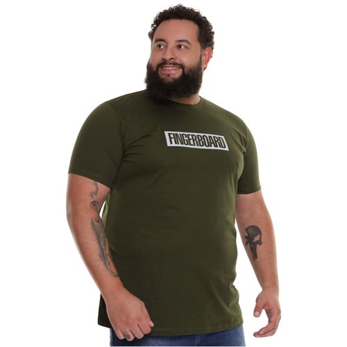 Camiseta Plus Size Masculina Fingerboard Verde