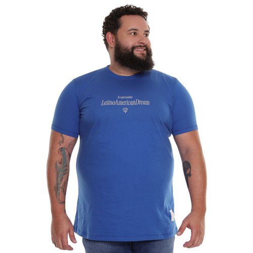 Camiseta Plus Size Masculina América Azul