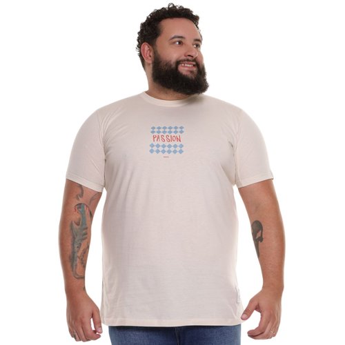 Camiseta Plus Size Masculina Passion Off-White