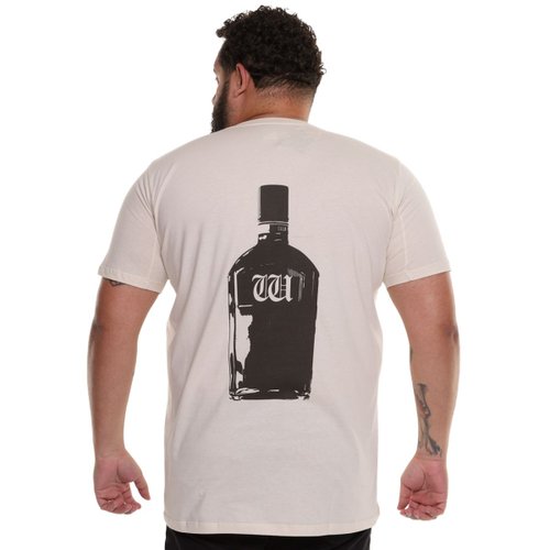 Camiseta Plus Size Masculina Whiskey Off-White