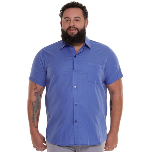 Camisa Plus Size Masculina Risk Azul
