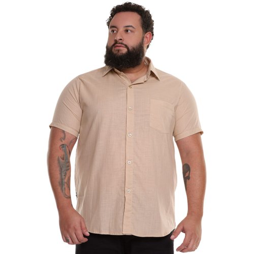 Camisa Plus Size Masculina Risk Areia