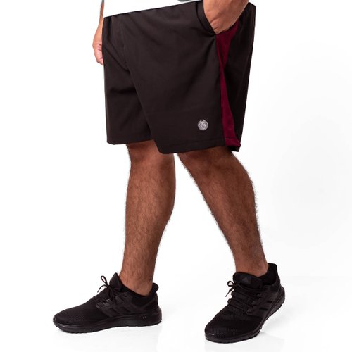 Short Plus Size Masculino Microfibra Elastano Stripe Preta Mais Pano