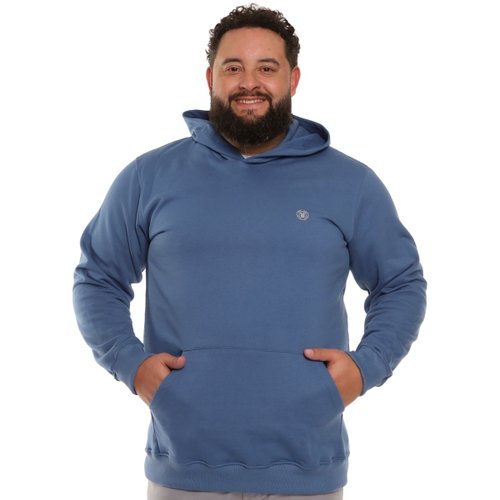 Casaco Moletom Felpado Canguru Azul 