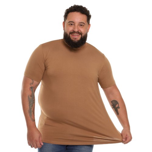 Camiseta Plus Size Masculina Tech Caramelo