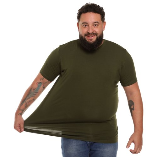 Camiseta Plus Size Masculina Tech Verde Floresta