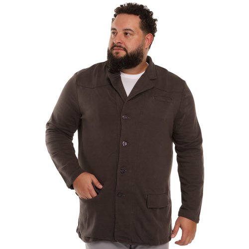 Blazer Plus Size Masculino Moletom Chumbo