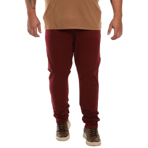 Calça Plus Size Masculina Sport Fino Confort Vinho
