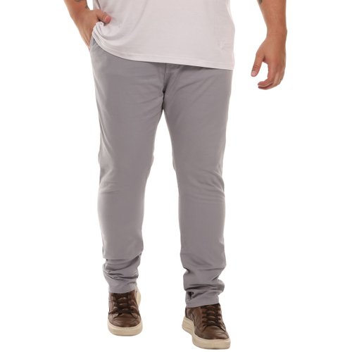 Calça Plus Size Masculina Sport Fino Confort Cinza