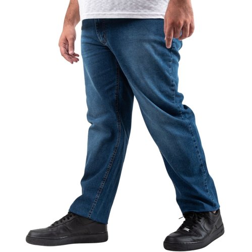 Calça Plus Size Masculina Jeans Tradicional Elastano Stoned