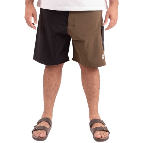 Bermuda Plus Size Masculino Beach Elastic Preta Caqui