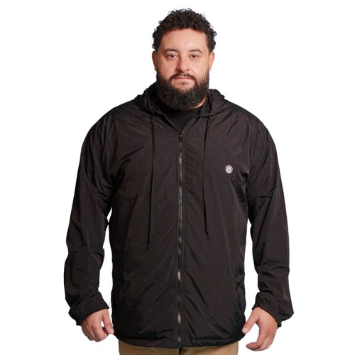 Corta Vento Plus Size Masculino Preto